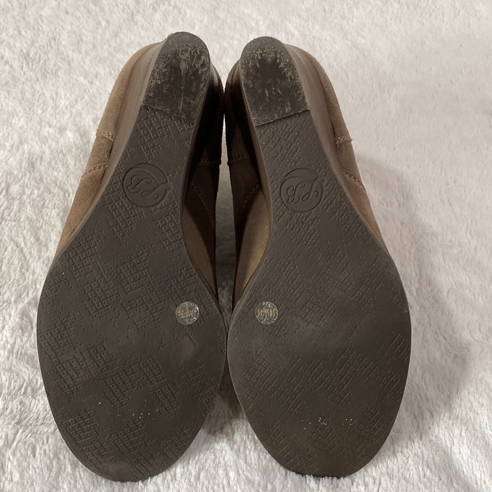 Lucky Brand Yasmin Tan Wedge Booties Size 10M - Picture 6 of 9